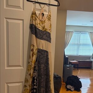 Banana Republic Yellow and Black Maxi Dress